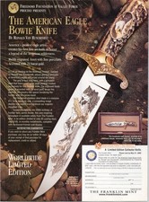 The Franklin Mint American Eagle Bowie Knife Magazine Print Ad 2000