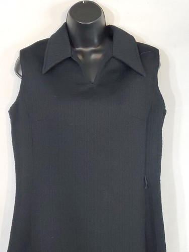 Vintage Byer California Dress Women's Size Medium V-Neck Collared Sleeveless - Picture 2 of 9