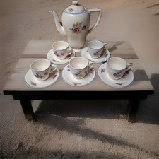  Art Deco 12-częściowy kwiatowy zestaw do kawy od British Anchor - doskonały stan