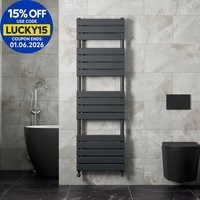 DuraTherm Flat Panel Heated Towel Rail Anthracite - 1600 x 500mm