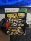 Xbox 360 Borderlands Triple Pack with Slipcover Tested OBO