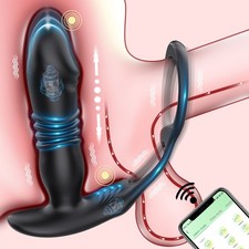 Thrusting Anal Butt Plug Dildo Vibrator Prostate Massager Sex Toys for Men Women