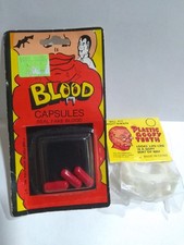 Rare 1986 Halloween Blood Capsules Dracula Horror Forum Novelties  Fangs New