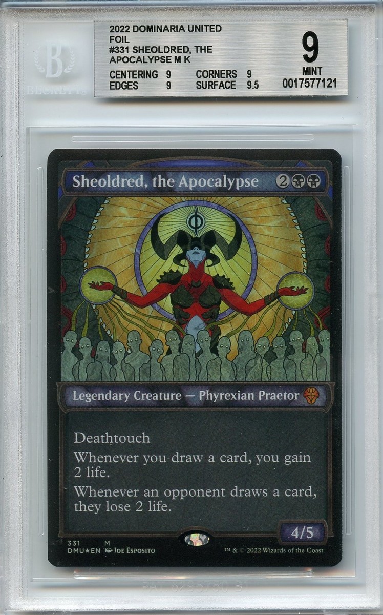 2022 MINT SHEOLDRED, THE APOCALYPSE (Textured Foil) BGS 9Q+ (w