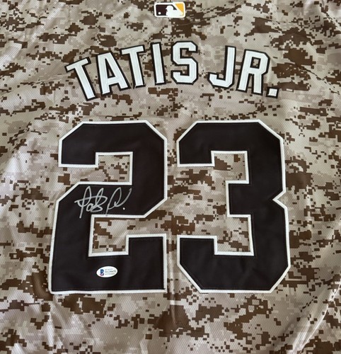 FERNANDO TATIS JR. SIGNED SAN DIEGO PADRES JERSEY CAMO BECKETT BAS 3 - Picture 1 of 4