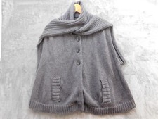 Banana Republic Sweater Womens Medium Large Merino Wool Knit Cape Shawl Poncho