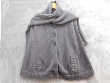 Banana Republic Sweater Womens Medium Large Merino Wool Knit Cape Shawl Poncho