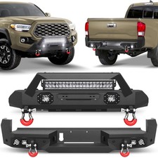 For 2016-2023 Toyota Tacoma Offroad Front Rear Bumper With Winch Plate D-rings