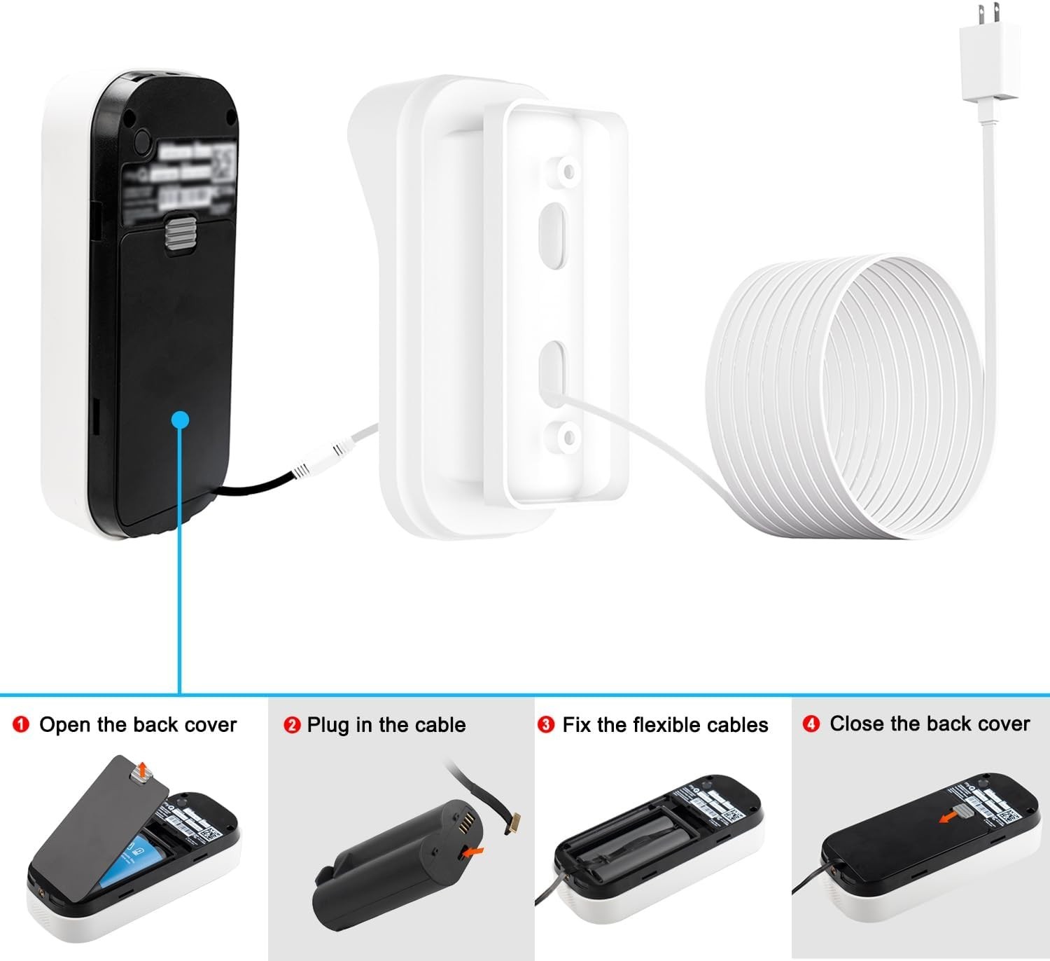 20ft Power Adapter Kit for myQ Smart Garage Video Keypad,Angle Adjustable(40 ...