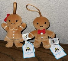 JellyCat Fred Ruby Festive Folly Plush Gingerbread Retired AUTHENTIC Set 2 NWT