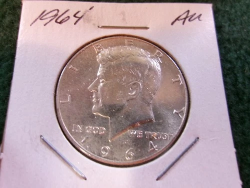 1964 AU  Kennedy Half Dollar 90% Silver