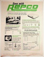 Repco Vintage Magazine Ad RV Camping Gear Print Coleman Porta-Potti Awnings 1973