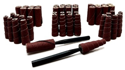 Pro-Graad 50 Piece Abrasive Sanding Cartridge Spiral Roll Sander Kit, Mini Cone