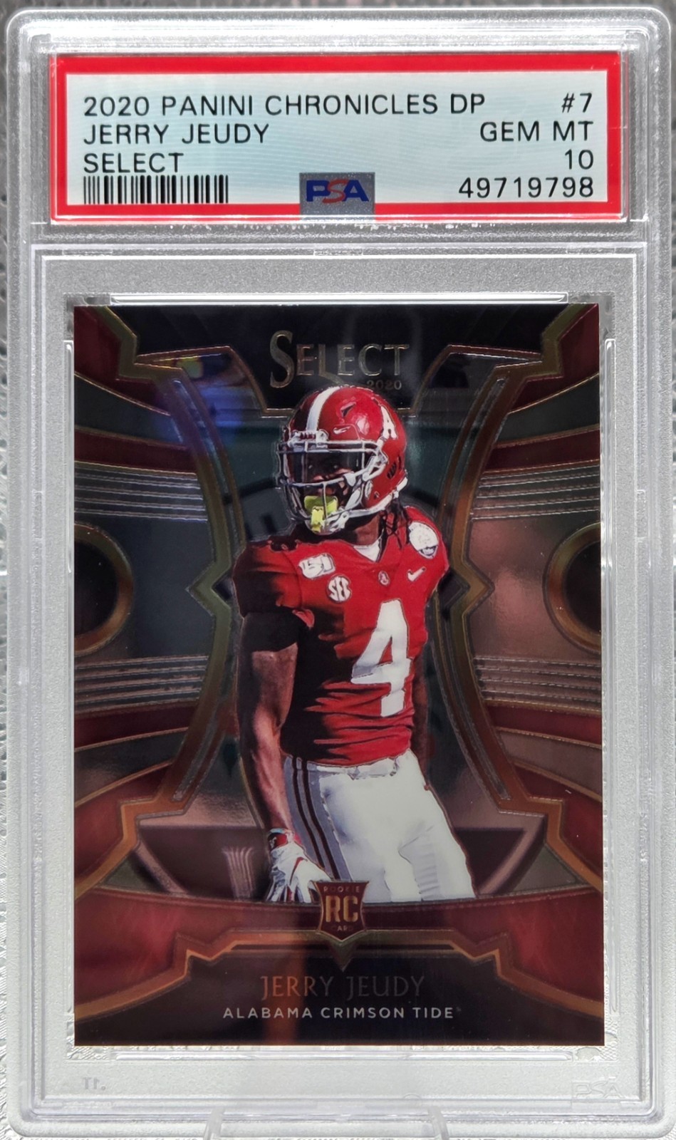 2020 Select ~ JERRY JEUDY Rookie RC Football Card PSA 10 GEM MINT