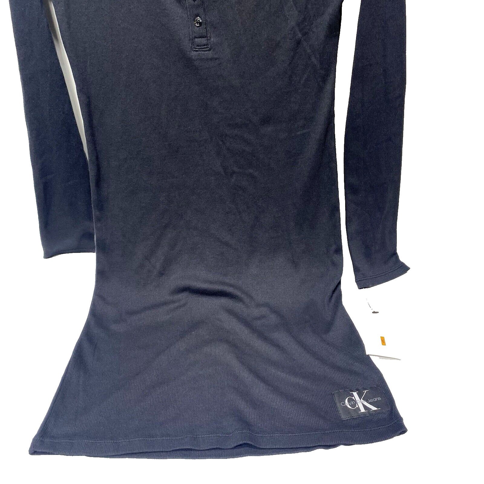 Calvin Klein Black Dress Women’s Small Long Sleeve Henley Summer Casual New thumbnail 5