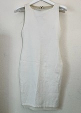 Alice + Olivia Women's Sleeveless Round Neck Casual Mini Sheath Dress Cream Sz 2