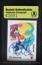 BAS 1991-92 Skybox BJ Armstrong #435 Authentic Auto 3c7