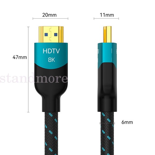 APOKIN Cavo HDMI 8K 3 Metro 48Gbps 7680P HDMI 2.1 Ultra Alta velocità per Samsung QLED, Apple TV, Sony LG, Playstation, PS4, PS5, Nintendo Switch APOKIN Cavo HDMI 8K 3 Metro 48Gbps 7680P HDMI 2.1 Ultra Alta velocità per Samsung QLED, Apple TV, Sony LG, Playstation, PS4, PS5, Nintendo Switch