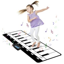 Floor Piano Mat, Toddler Music Toys for Kids 1-3 Musical 43" X 14", Black