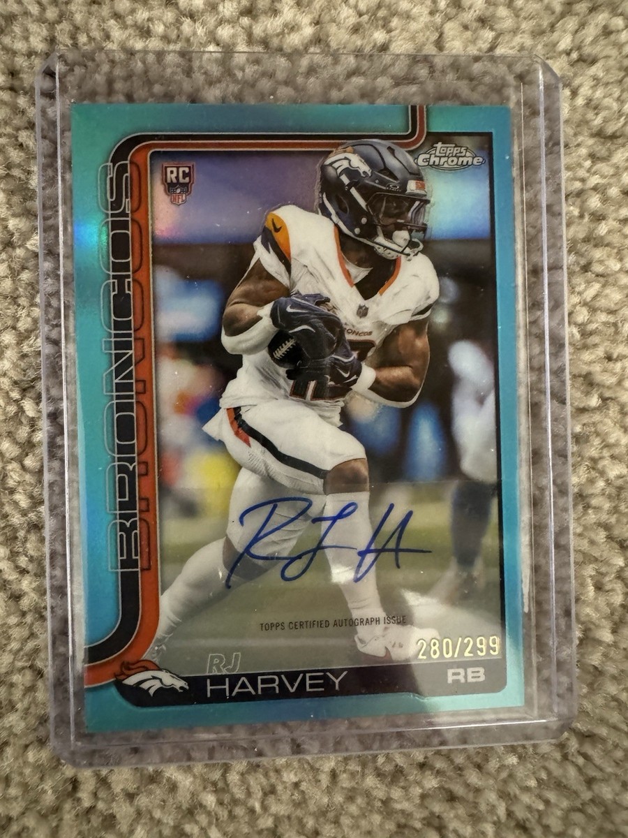 RJ HARVEY 2025 TOPPS CHROME ROOKIE AUTO TEAL REFRACTOR /299 #RA-RH