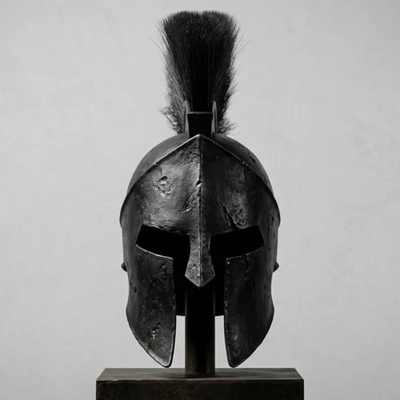 #ad Black Spartan Helmet Greek Warrior Medieval Armor Display Replica Gift $195.00