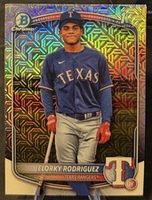 Texas Rangers 2025 1st Bowman Chrome Elorky Rodriguez Mojo Refractor BCP-186