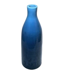 Frontgate Marella Recycled Glass Vase Blue Green Swirl Handblown Vase 12" Tall