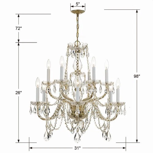 Crystorama Lighting - 12 Light Chandelier - Chandelier - Crystal - Twelve Light - Picture 2 of 4