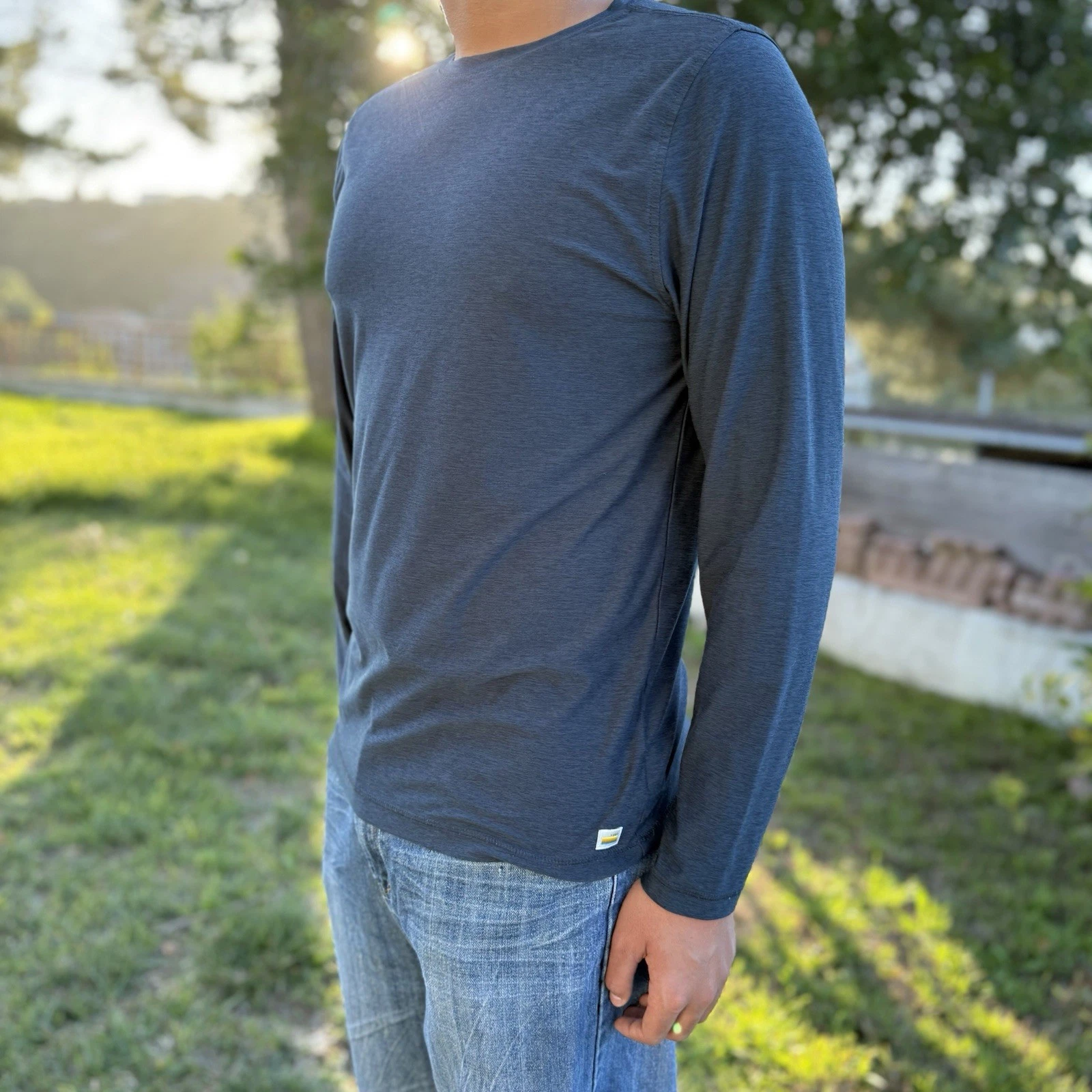 vuori heather long sleeve strato tech performance shirt