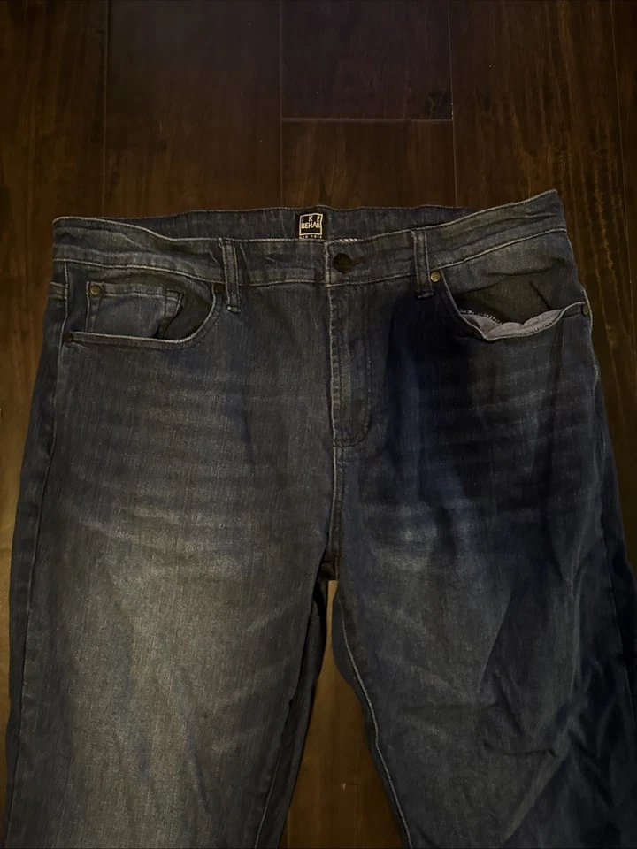 Pantalones de mezclilla Ike Behar para hombre 36x32 clásicos de pierna recta lavado medio Foto 4 de 4