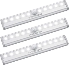 VYANLIGHT Motion Sensor LED under Cabinet Lights, 10 LED Light Strips for Closet