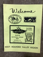 Original Rare June 1966 AACA National Spring Meet Roanoke Valley Region 12 pages