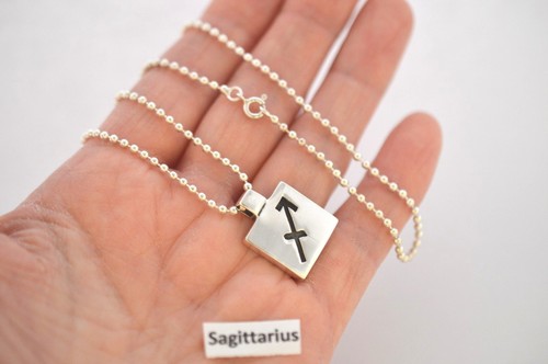 Horóscopo de plata esterlina 925 signo estrella signo superior con cadena de plata esterlina - Imagen 54 de 72