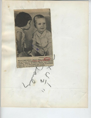 Foto original 1960 del príncipe Alberto II MÓNACO DE COLECCIÓN HIJO GRIMALDI PRINCESA GRACIA - Imagen 2 de 2