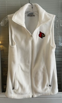 Colombia Vest Fleece University Louisville Cardinals Full Zip White Worn Once XS