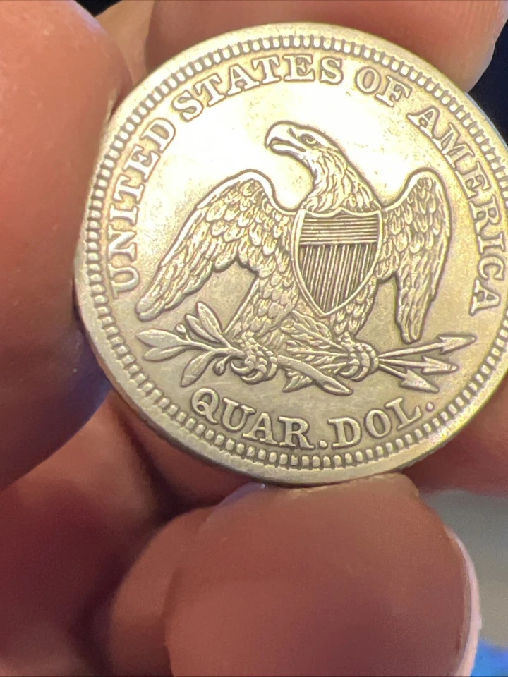 1860 Seated Liberty Quarter Uncirculated  - Image 2 of 4