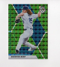 2021 Panini Mosaic Dustin May #35 Green Prizm Los Angeles Dodgers