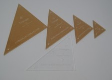 1/4" Thick Acrylic Triangle Quilting Template Set set of 4 1", 2", 3", 4"