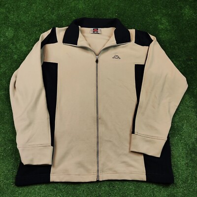 Vintage Kappa Pullover Herren Extra Large Full Zip Creme Bestickt 90s Fleece