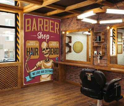 3D Haarschnitt Q6290 Barber Shop Tapete Wandgemälde Fototapete Selbstklebend Kay
