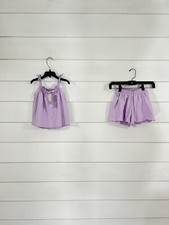 NUOVO ZARA FLOREALE LIL MARGHERITA PELUCHE JERSEY LAVANDA ABBINATO CORTO SET 2 3 ANNI