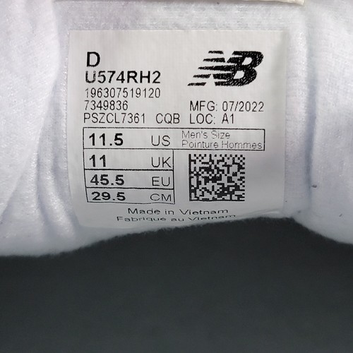 Zapatillas New Balance Para Hombre 574 Azul Marino con Blanco U574RH2 Gamuza Superior - Talla 11.5 - Imagen 11 de 11