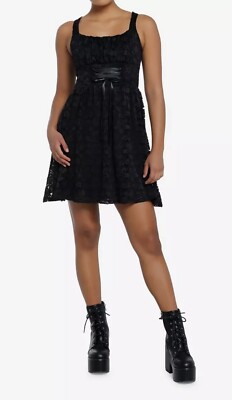 Hot Topic Cosmic Aura Black Lace Sweetheart Dress Size Small Short  Sleeveless | eBay