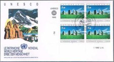 Onu Geneve Mi 211 Word Heritage Fdc Bloc De 4