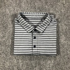 Lululemon Evolution Polo Shirt Men's Size L Large Blue Short Sleeve