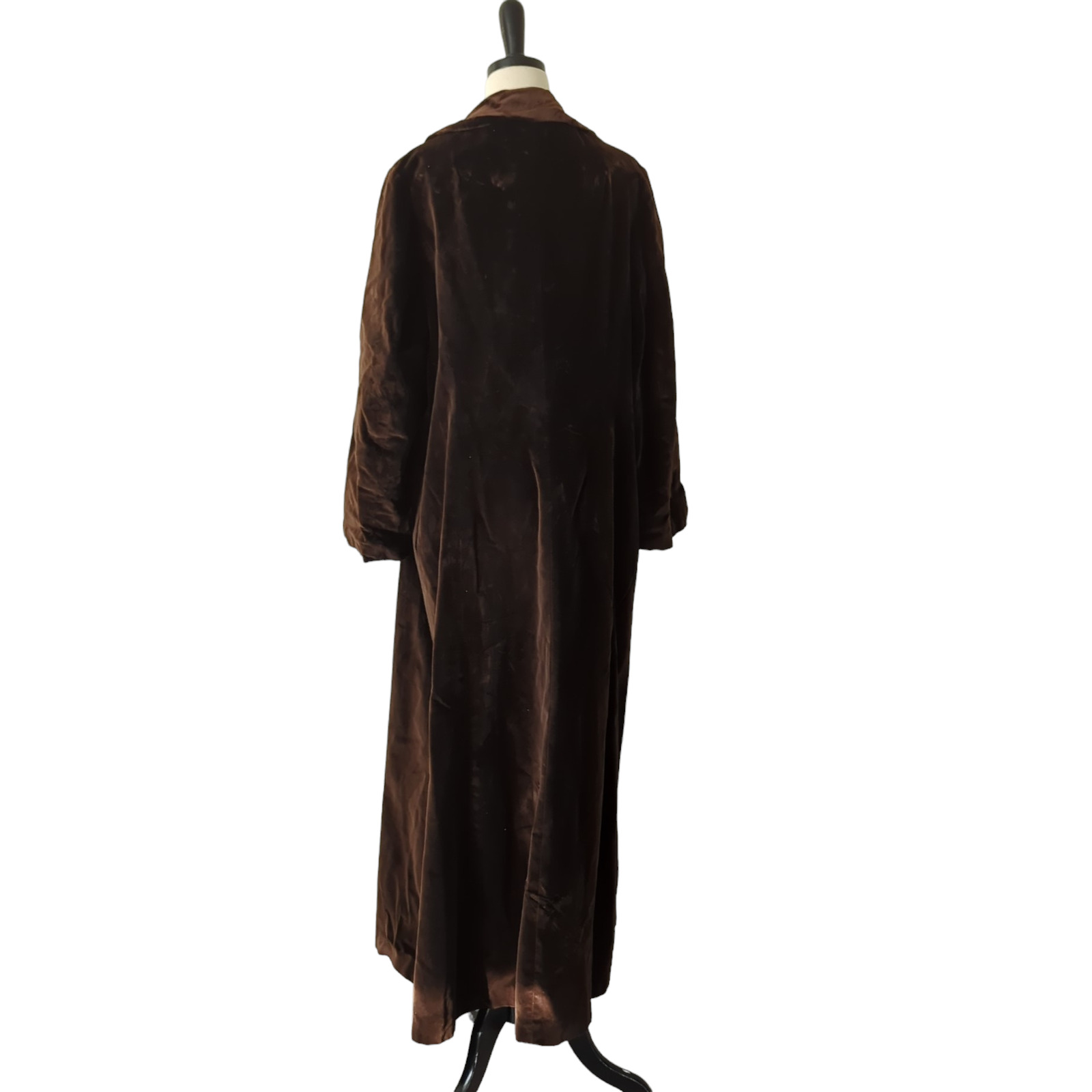 Vintage 60-70s Womens Brown Coat 42 Duster Maxi V… - image 2