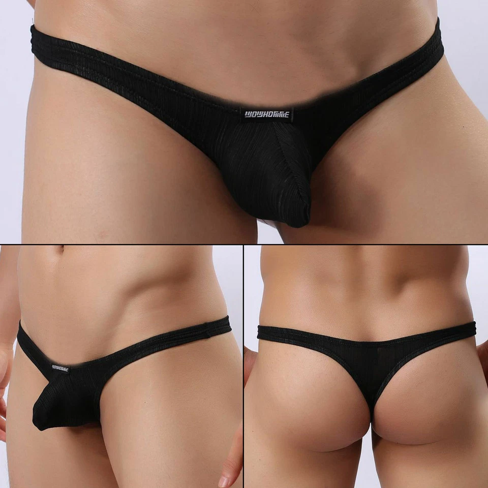 Low-Waist Men's Comfortable Thong Briefs G-String Underwears T-back Gay Panties - Image 3 of 4