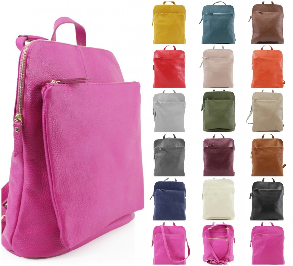 Ladies Real Leather Convertible Backpack Grab Bag Women Shoulder Crossbody 510