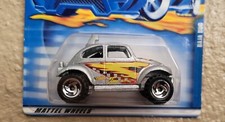 Hot Wheels 2001 Mainline #174 Baja Bug Volkswagen Beetle Silver w/ Painted Base