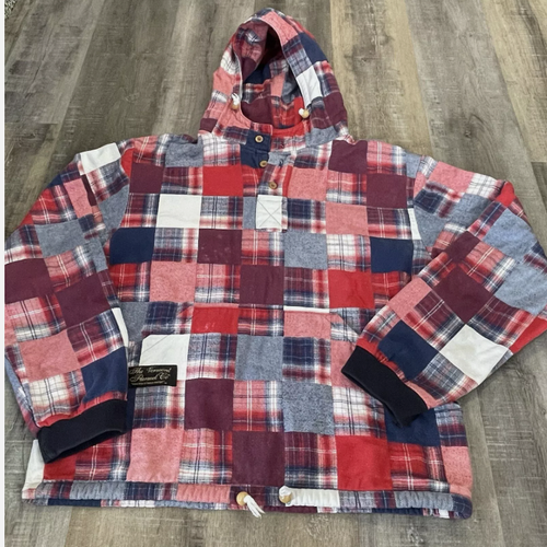 $150 SOLD OUT Unisex Large USA Patchwork Hoodie Jacket Vermont Flannel Co SOFT! - Picture 6 of 17